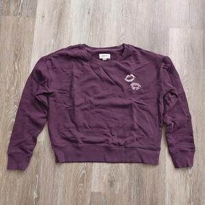 Pact Women's Sweatshirt Kisses Long Sleeve Crew Neck Pullover Size Small